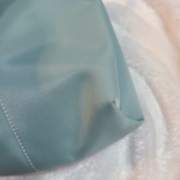 Longchamp Le Pilage Lagoon Blue Canvas & Leather Trim Top Handle Shoulder Bag - Picture 5 of 10